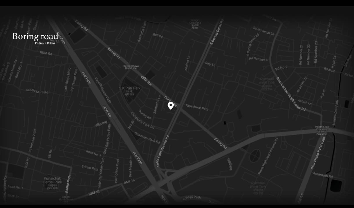 Map showing location of Magnet Club & Restro on Boring Road, Patna